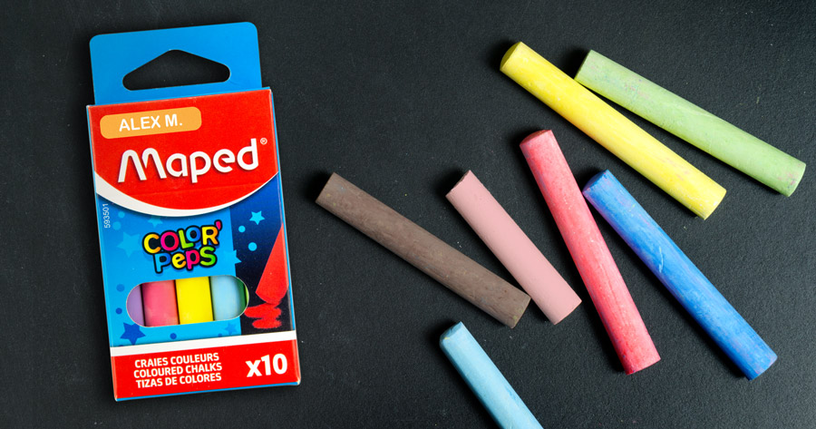 Boîte de 10 craies de couleur pour ardoises noires Color Peps Maped -  Stikets