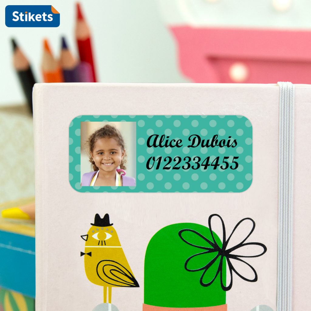 Etiquettes autocollantes objets personnels