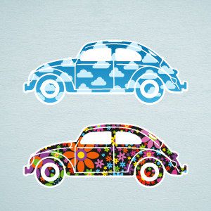 Drapeau VW Coccinelle Beetle 90x150 Cm - Décoration Murale Youngtimer