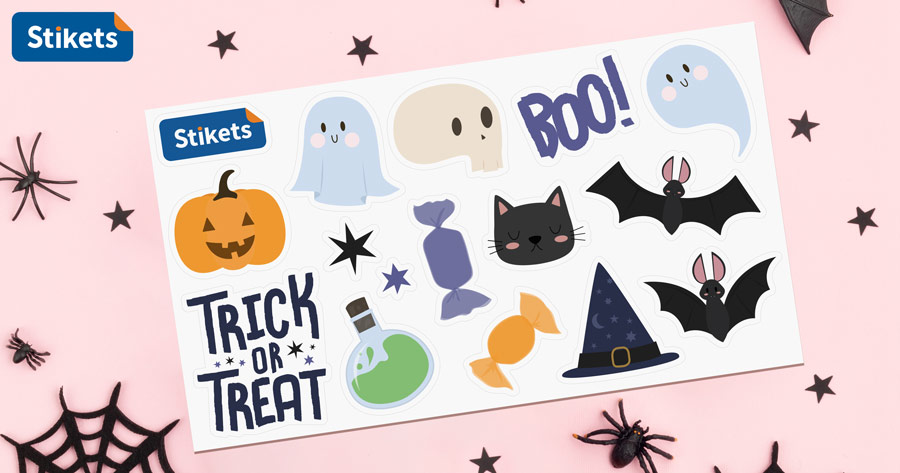 Autocollants d'Halloween formes et designs assortis - 1 feuille par 2,50
